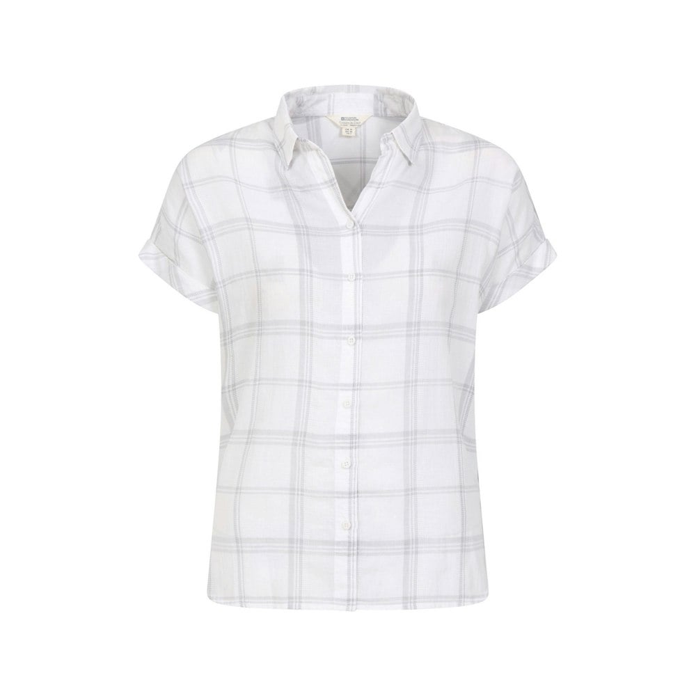 Mountain Warehouse Women's Palm Checked Relaxed Fit Shirt - Light Grey