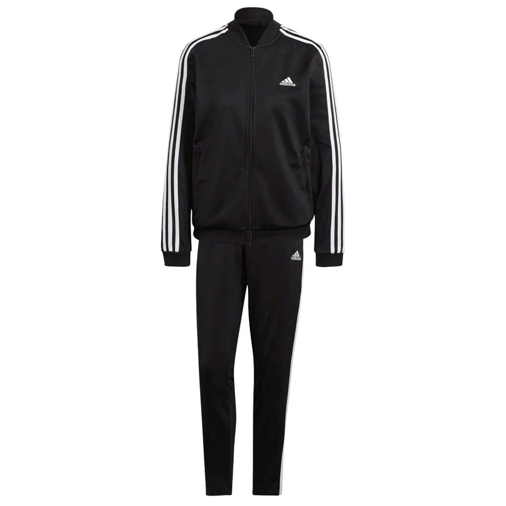 Adidas Womens Essentials Striped Tracksuit - Black