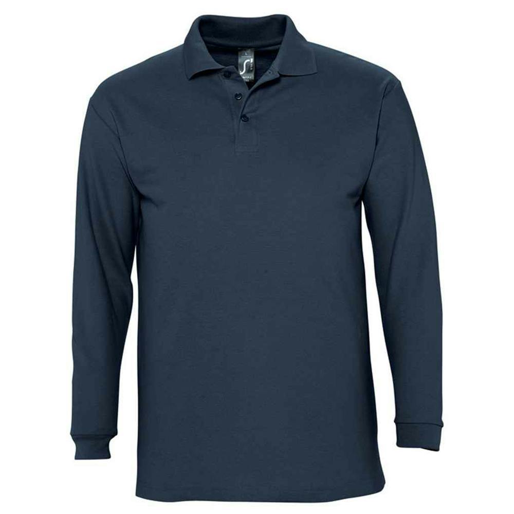 SOLS Unisex Adult Winter II Long-Sleeved Polo Shirt - Navy - Navy