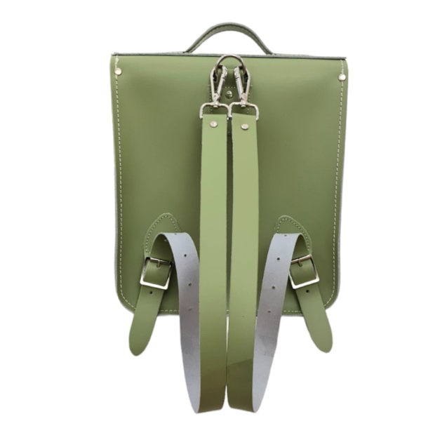 Zatchels Handmade Leather City Backpack - Sage Green