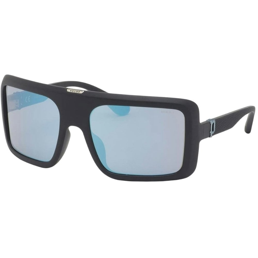 Police Full Rim Square Frame Matte Black Sunglasses