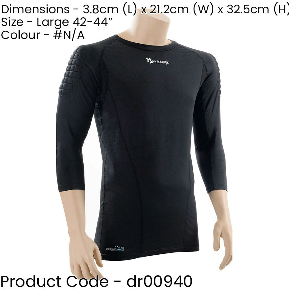 ADULT 42-44 Inch EVA Padded Goal-Keeping 3/4 Sleeve Baselayer T-Shirt Top