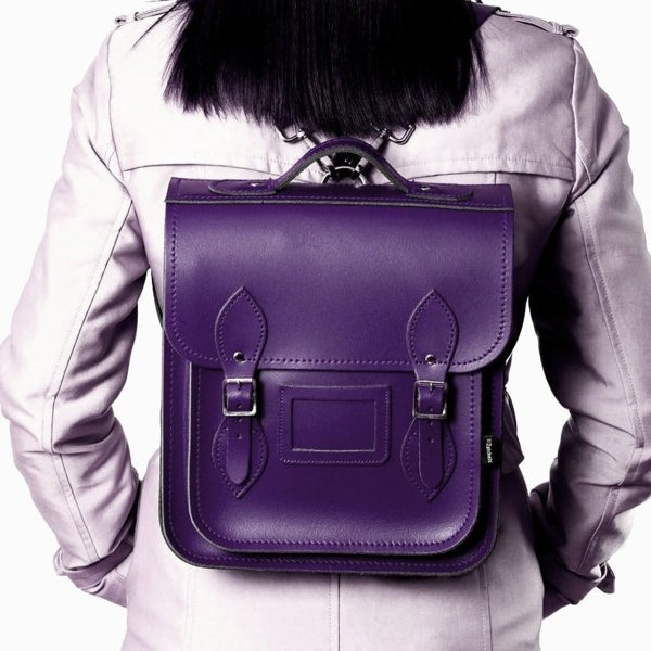 Zatchels Handmade Leather City Backpack - Purple