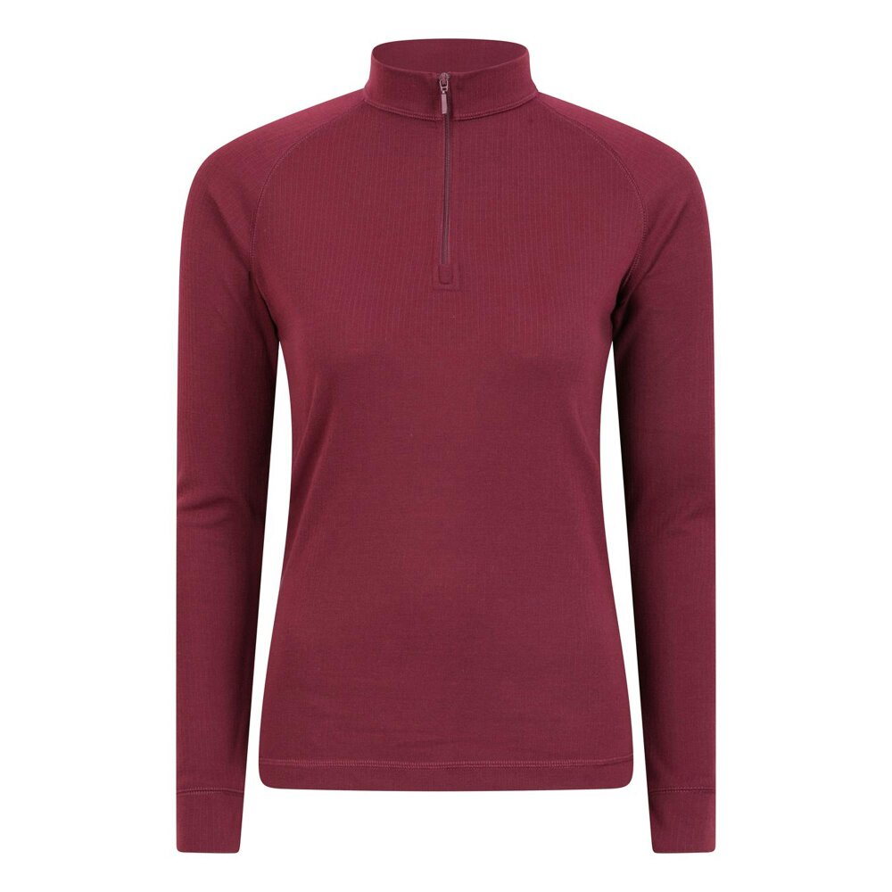 Mountain Warehouse Womens/Ladies Talus Zip Neck Long-Sleeved Thermal Top - Berry - Berry