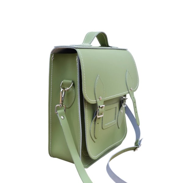 Zatchels Handmade Leather City Backpack - Sage Green