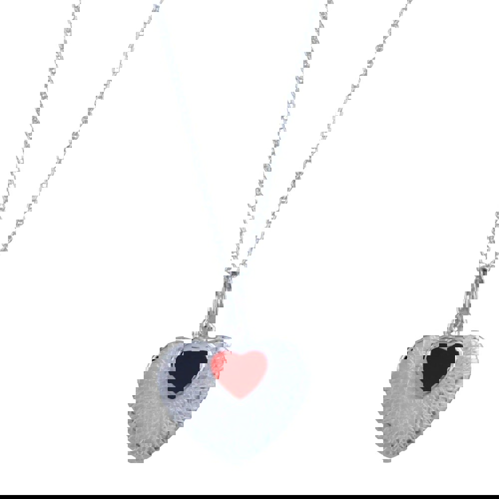 Red Love Heart Sterling Silver Necklace - Reeves & Reeves