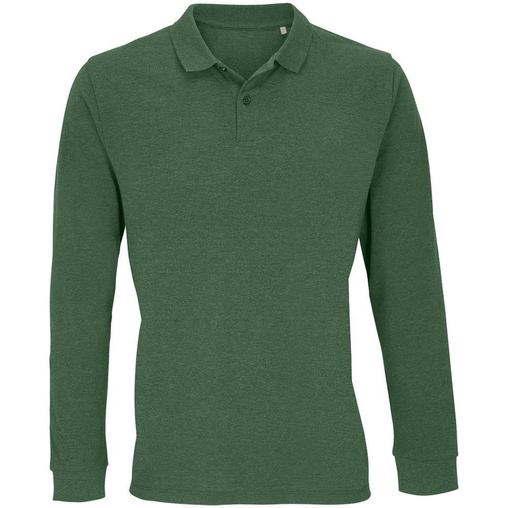 SOLS Unisex Adult Planet Piqué Long-Sleeved Polo Shirt - Bottle Green - Bottle Green