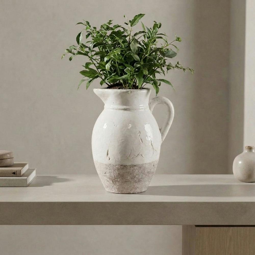 Garden Greatness Natural Two Tone Textured Glazed Vase