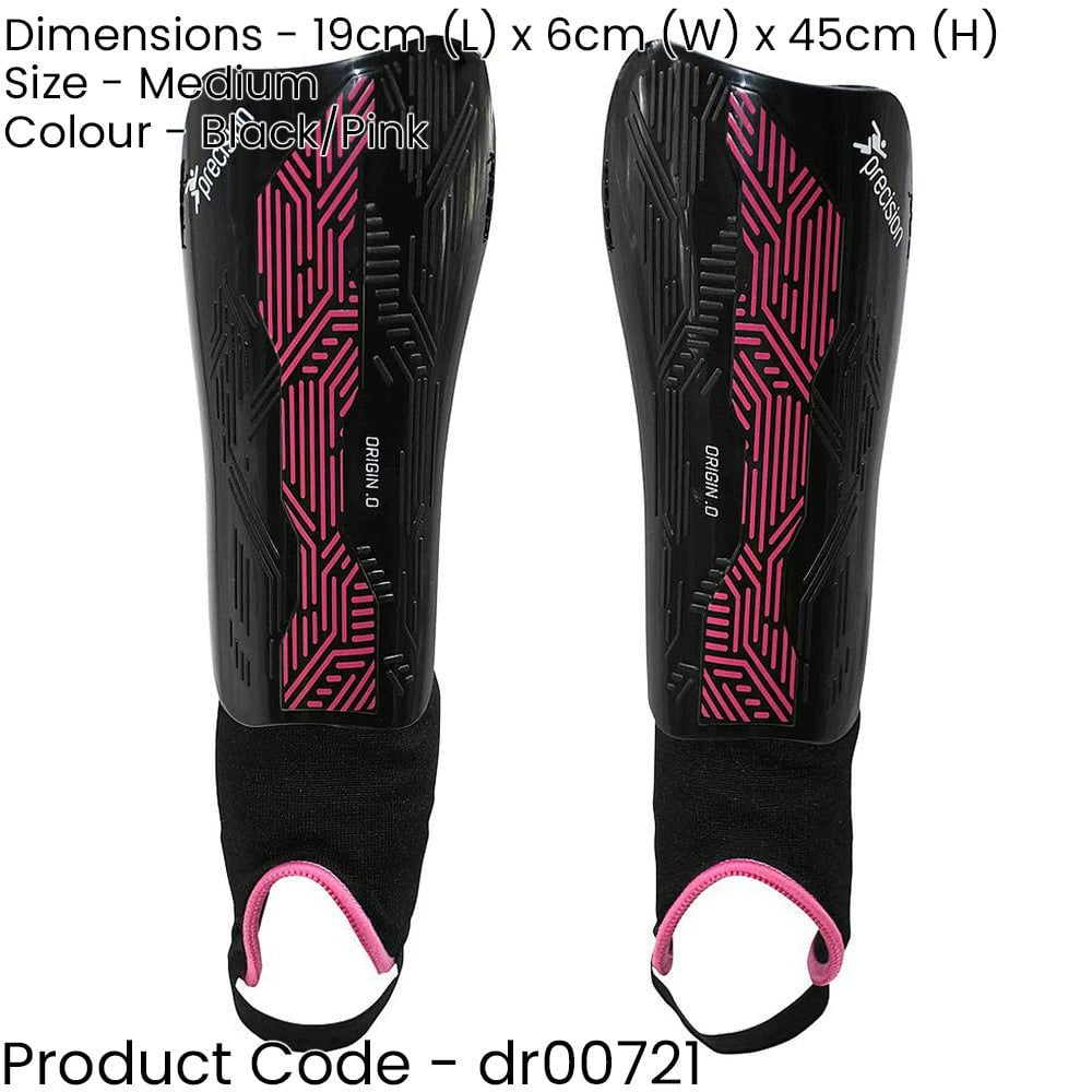M - Football Shin Pads & Ankle Guards BLACK/PINK High Impact Slip On Leg Cover