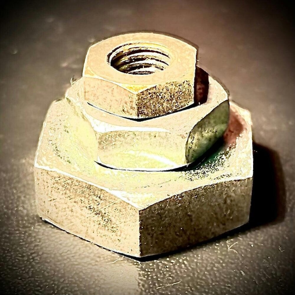 Fixaball BSF Lock Half Thin Hexagon Nut Self Colour plus Left Hand Thread