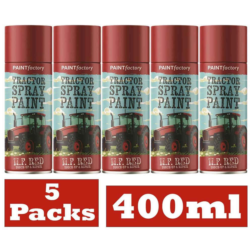 Paint Factory 5X - Tractor Spray Paint Massey Ferguson Red 400ml