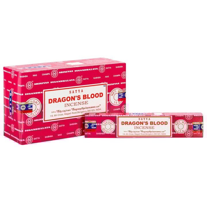 Serano Set of 12 Packets of Dragon's Blood Incense Sticks by Satya
