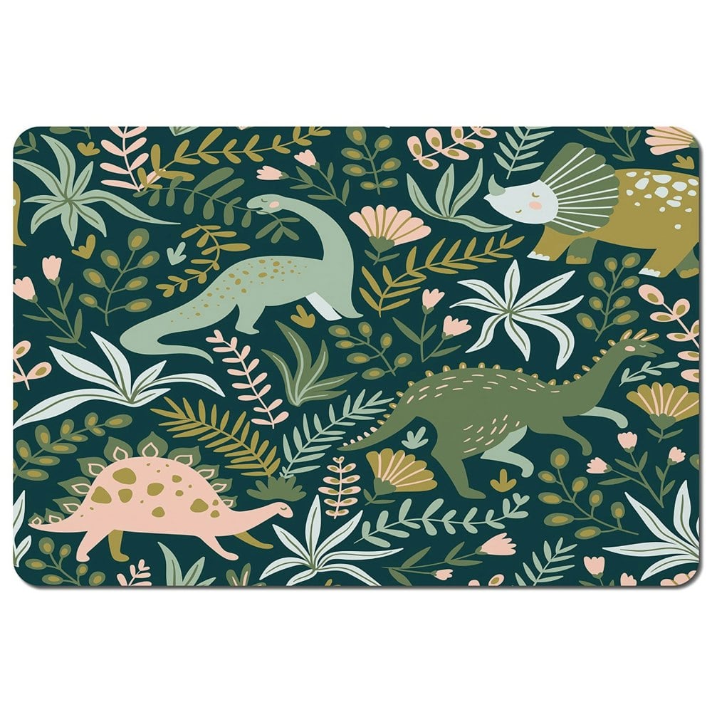 Benjamin Tate Design Hand drawn dinosaurs and tropical leaves and flowers. (Placemat)