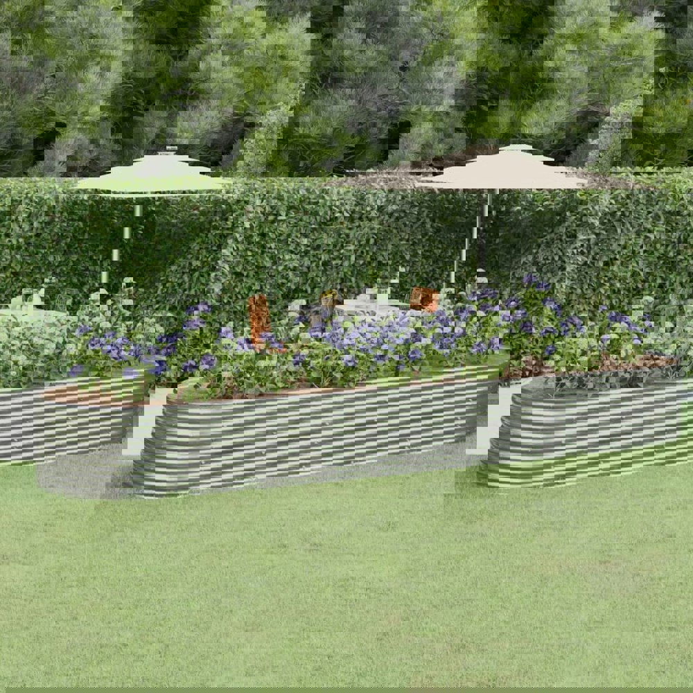 Berkfield Garden Raised Bed Powder-coated Steel 510x140x68 cm Silver