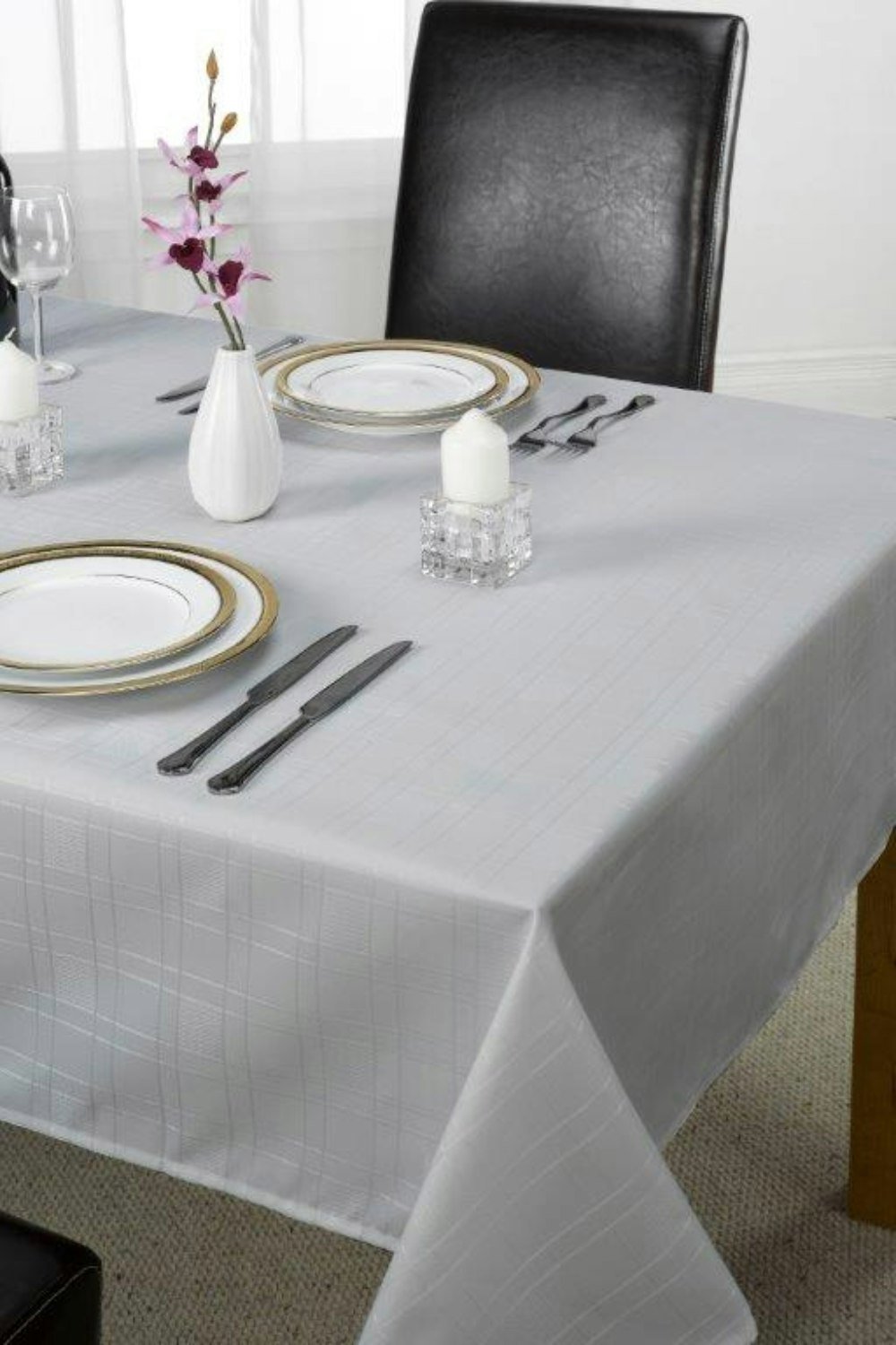 Emma Barclay Chequers Tablecloths - Silver