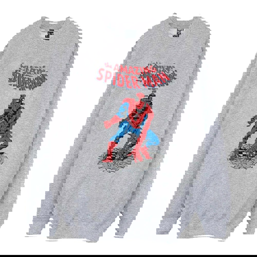 Marvel Mens The Amazing Spider-Man Sweatshirt - Sports Grey