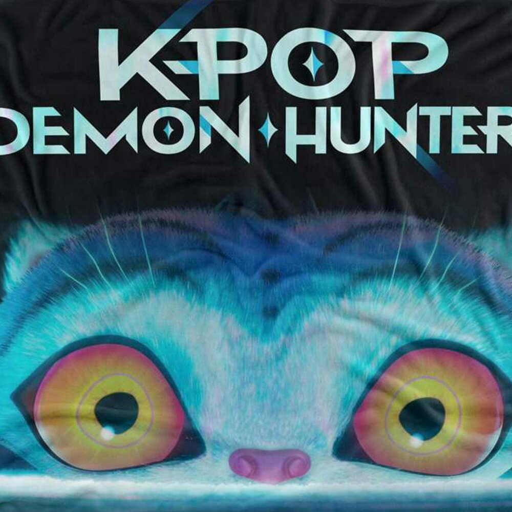 K-Pop Demon Hunters Fleece Derpy Tiger Supersoft Throw - Multicoloured