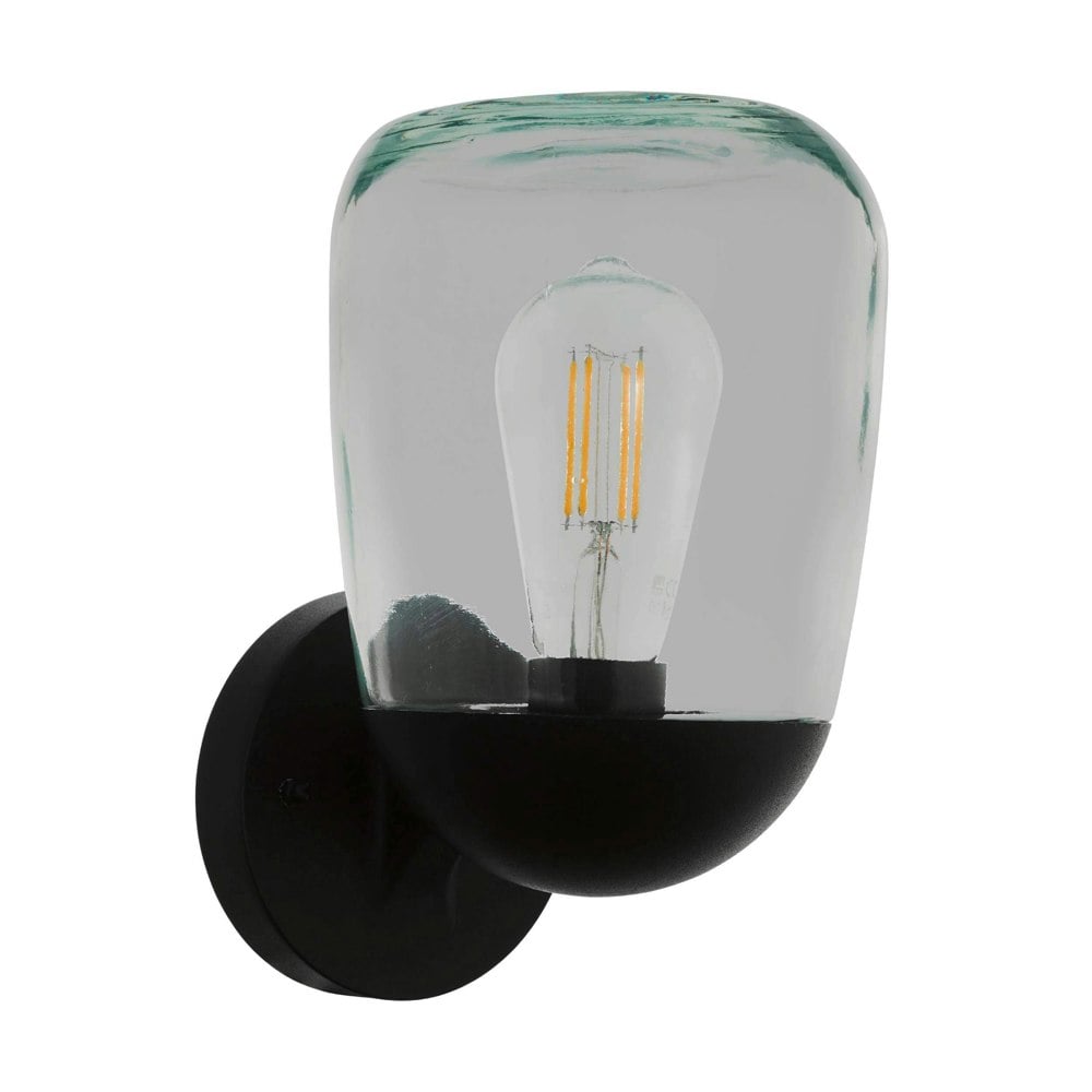 EGLO Donatori Exterior Black Metal/Glass Wall Light