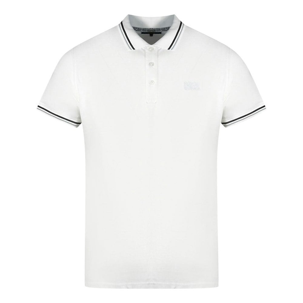 Cavalli Class Twinned Tipped Collar Polo Shirt - White