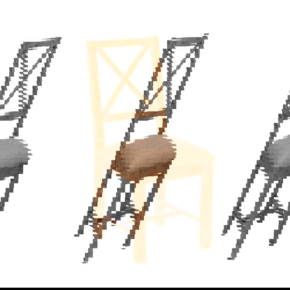 reclaimed dining chair with upholstered seat