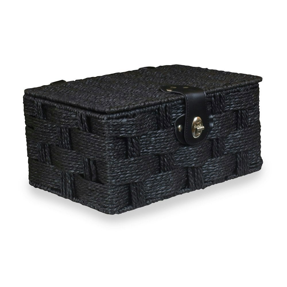 Twisted Black Paper Rope Basket