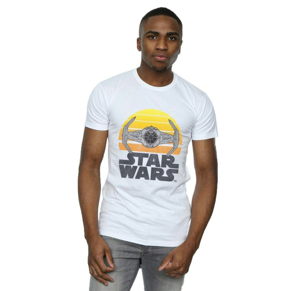 Star Wars Mens Sunset TIE Fighter T-Shirt - White
