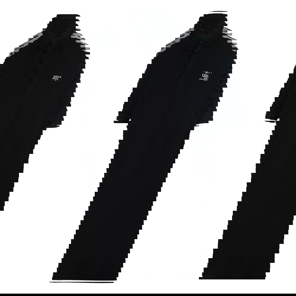 Cavalli Class Taped Shoulders Black Polo Shirt