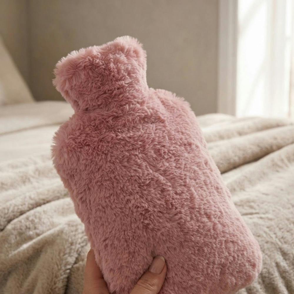 Garden Greatness Blush Pink Faux Fur Muff Hot Water Bottle