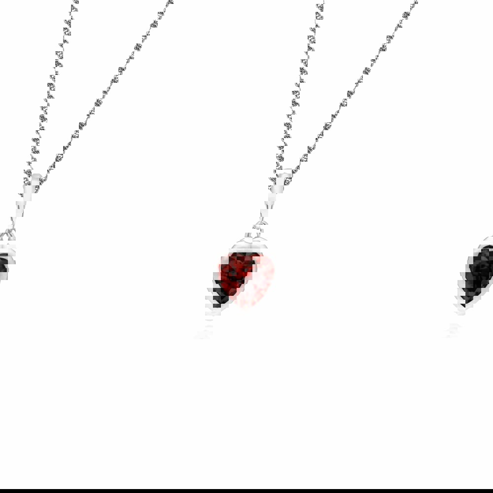 270P028703925 Essential Heart Shaped Garnet Pendant in 925 Sterling Silver 1