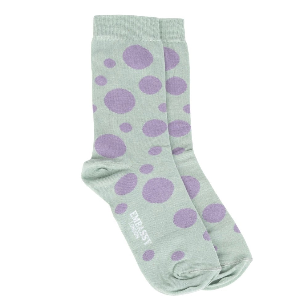 Embassy London Footloose - Pastel Dots - Women's cotton socks size UK 3 to 7 in pastel polka dots