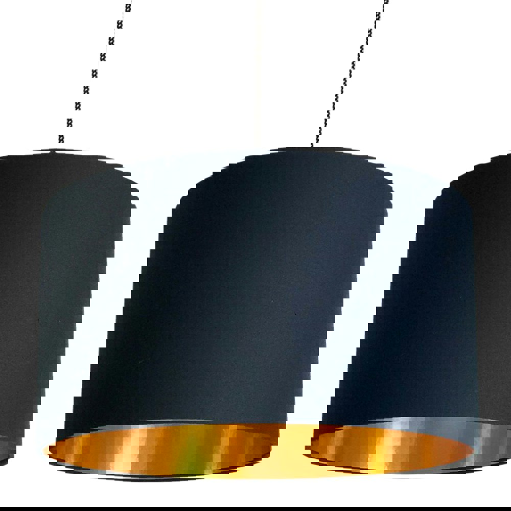 Deep Space Navy Handmade Lampshade with Gold Lining