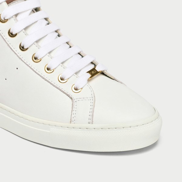 flare white and pink leather trainer sneaker