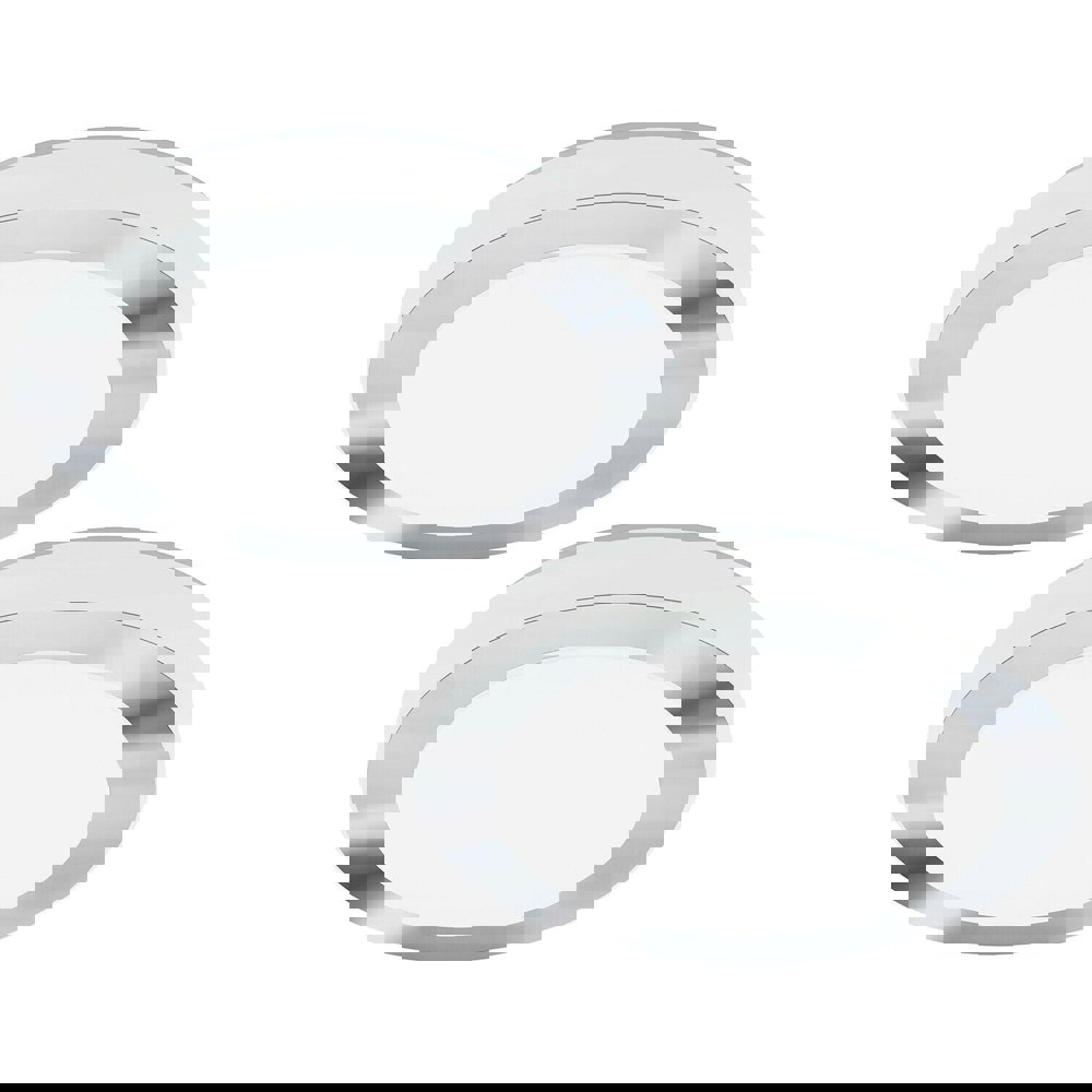 2 PACK Wall Flush Ceiling Light Colour White Chrome Shade White Plastic LED 16W Loops