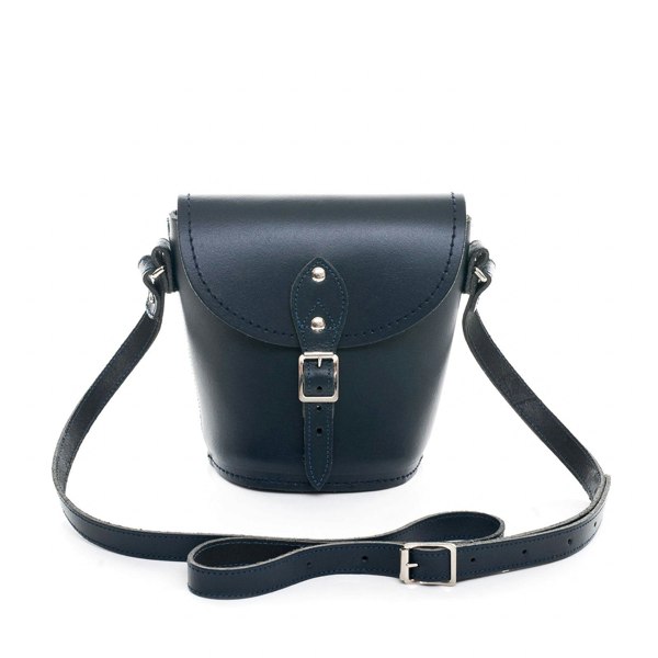 Navy Leather Barrel Bag - Barrel Bag - Zatchels