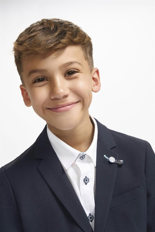 Boys Siren Navy Blazer Lapel Detail