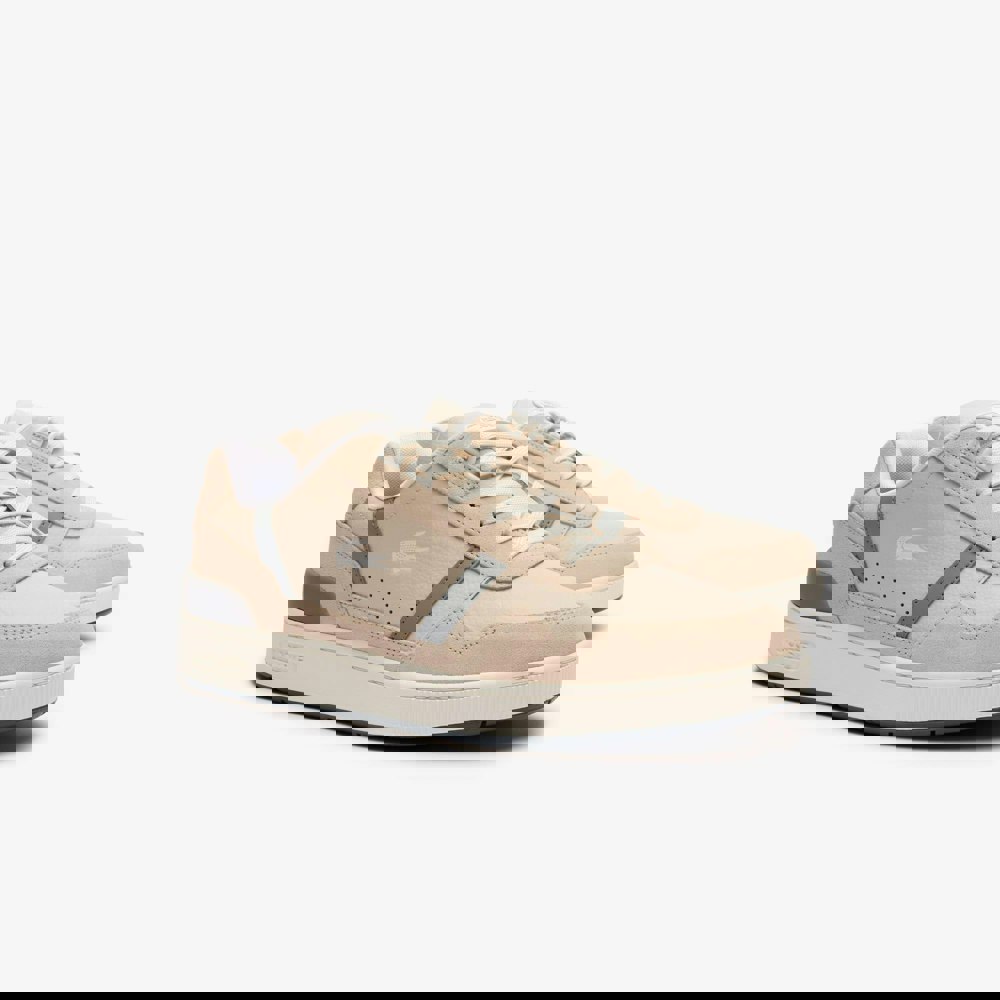 Lacoste Mens T-Clip Leather Trainers - Off White