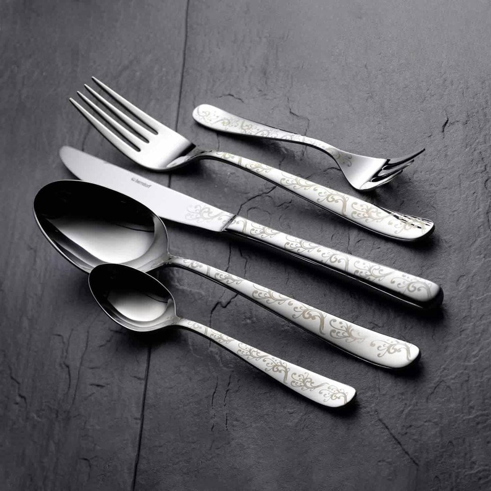 Diamante Winnipeg Engraved Stainless Steel Cutlery Set - 30 Pieces