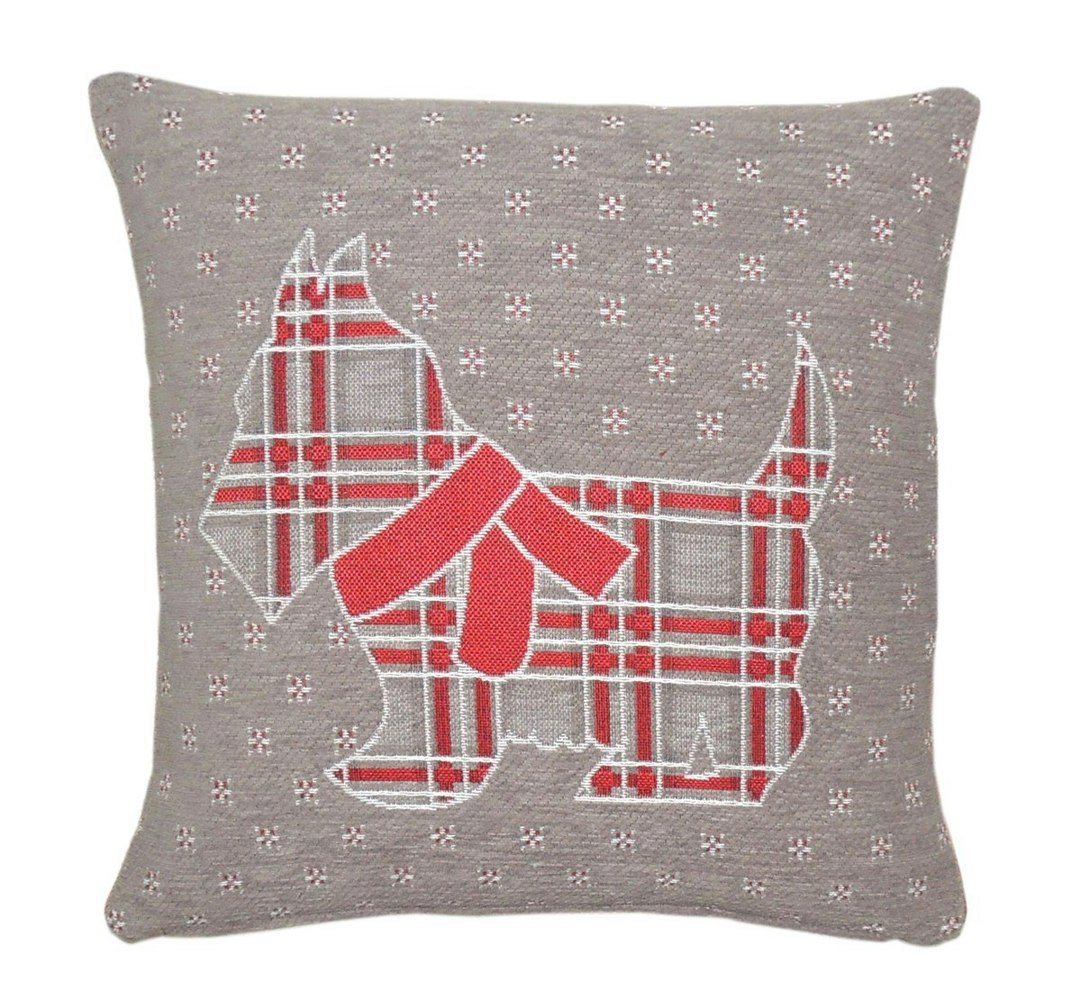 Velosso Traditional Scotty Dog Cushion - 43cm x 43cm