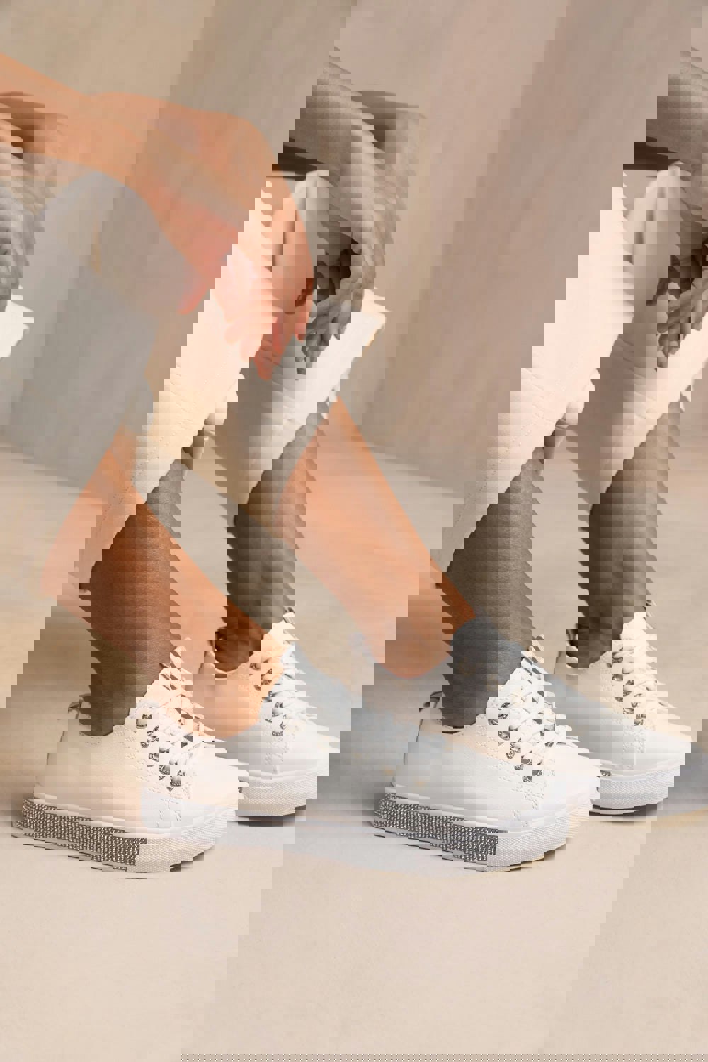 Where's That From Splendor Crystal Trim Trainers in Silver