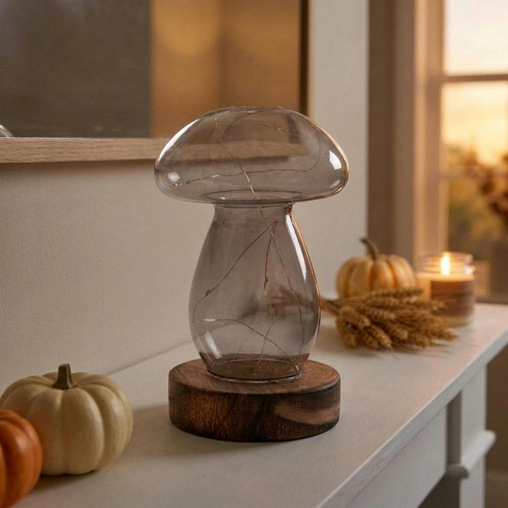 Garden Greatness Contemporary Glass Mushroom LED Lights