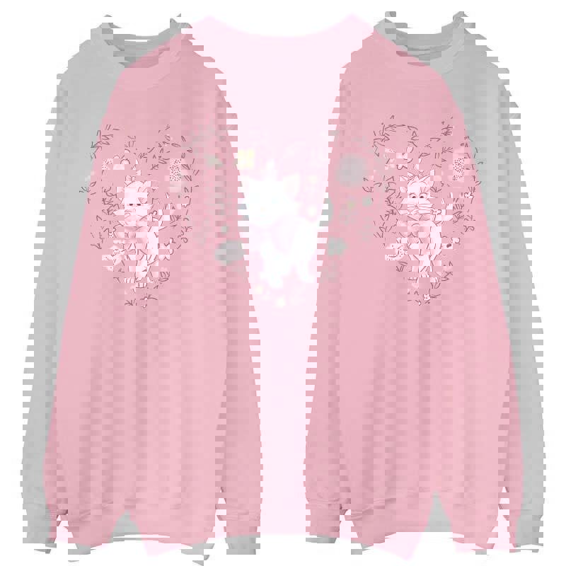 Disney Girls The Aristocats Marie Heart Sweatshirt - Baby Pink
