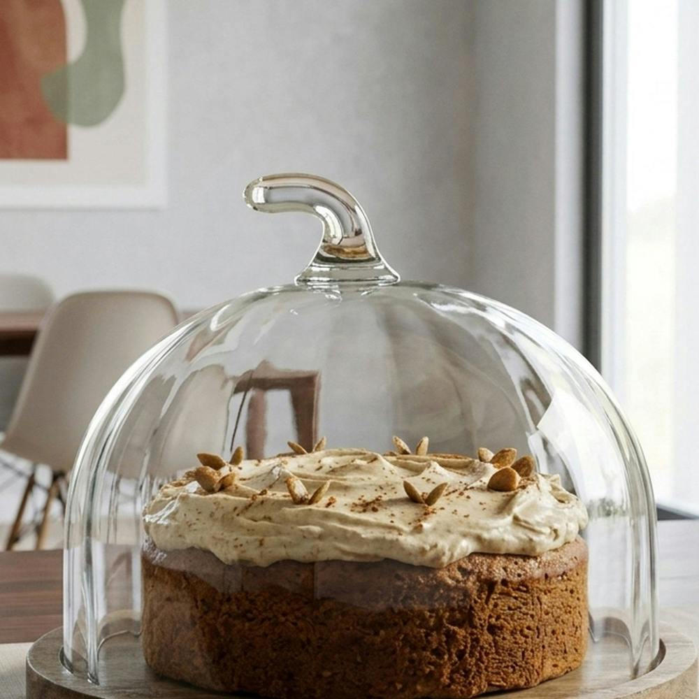 Garden Greatness Present Pumpkin Cake Plate Glass Dome