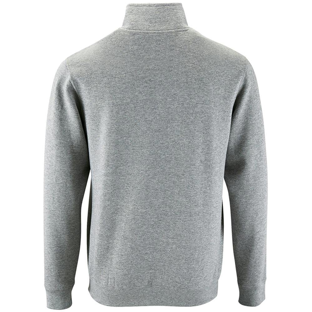 SOLS Mens Stan Contrast Zip Neck Sweatshirt - Grey Marl