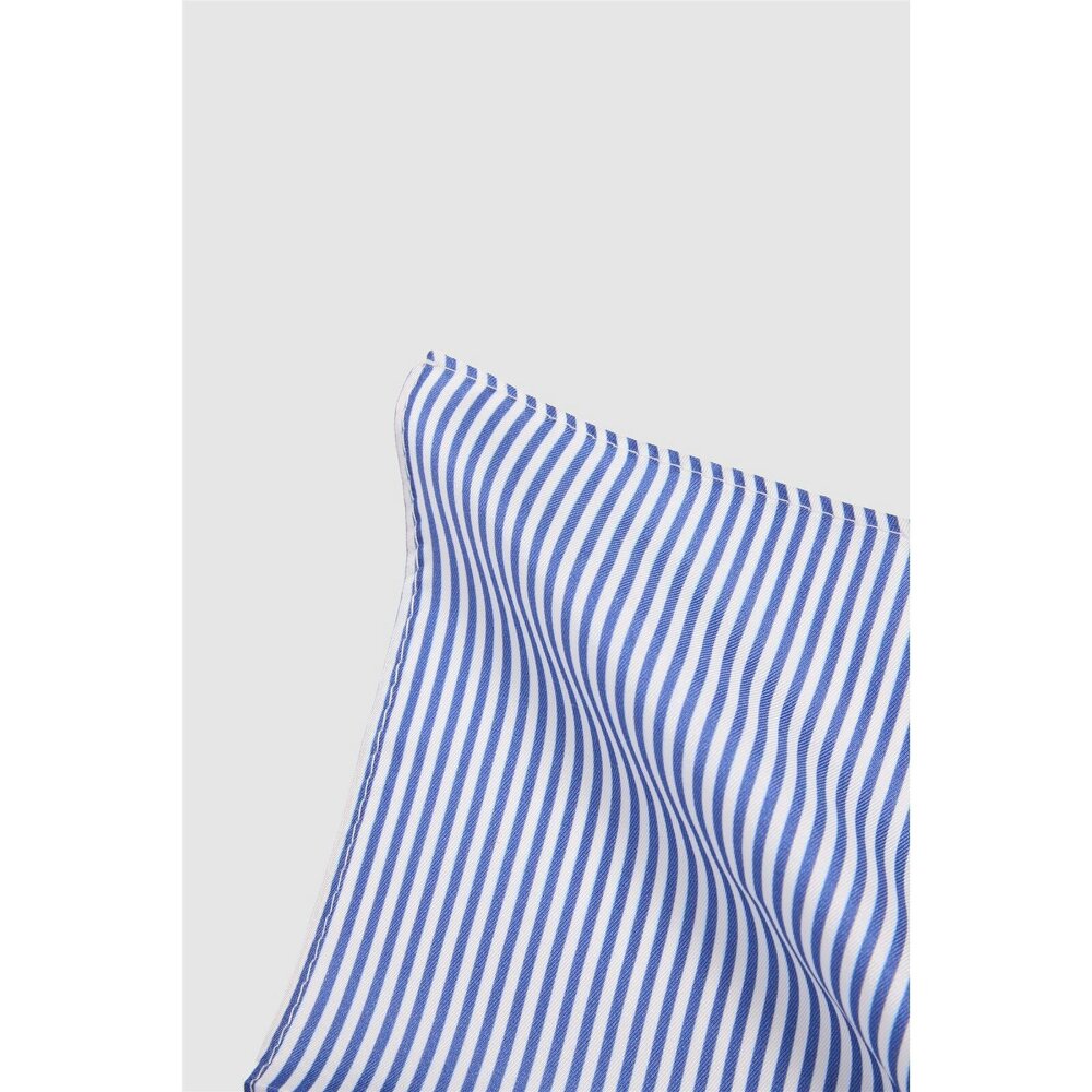 Alexandre Silver Alexandre Navy Stripe Pocket Square