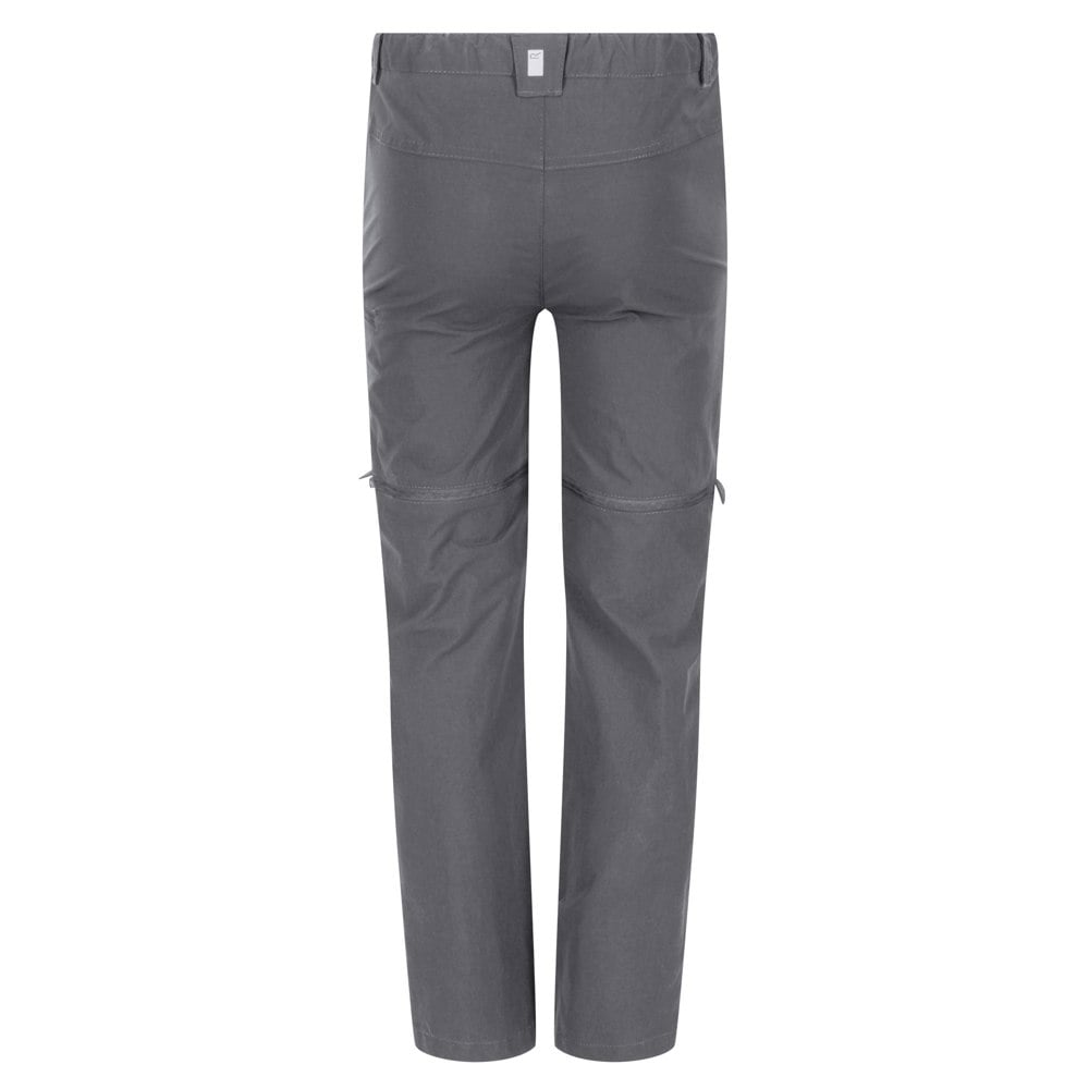 Regatta Childrens/Kids Highton Stretch Zip-Off Walking Trousers - Seal Grey