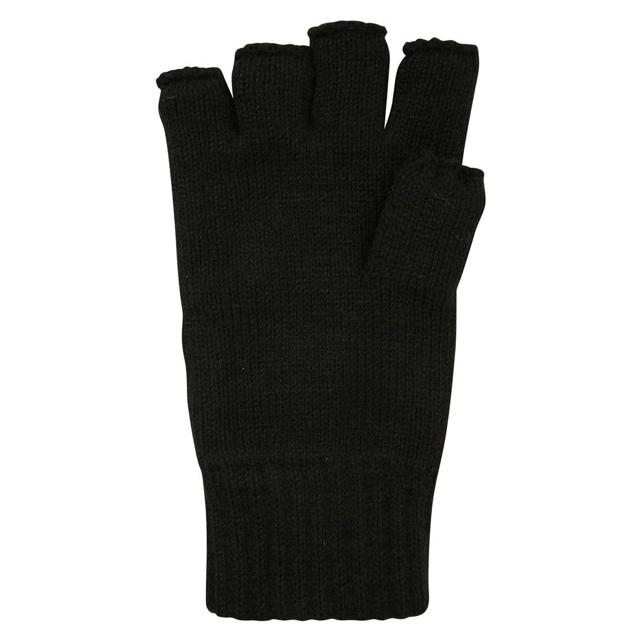 Mountain Warehouse Unisex Adult Knitted Fingerless Gloves - Black