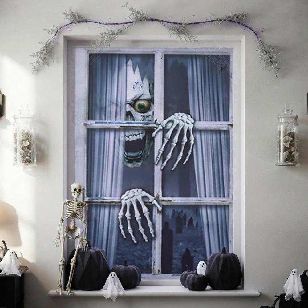 Garden Greatness Halloween Skeleton Window Cover Decoration