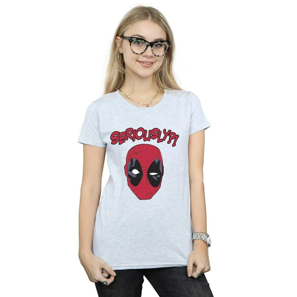 Marvel Womens/Ladies Deadpool Seriously Cotton T-Shirt - Sports Grey