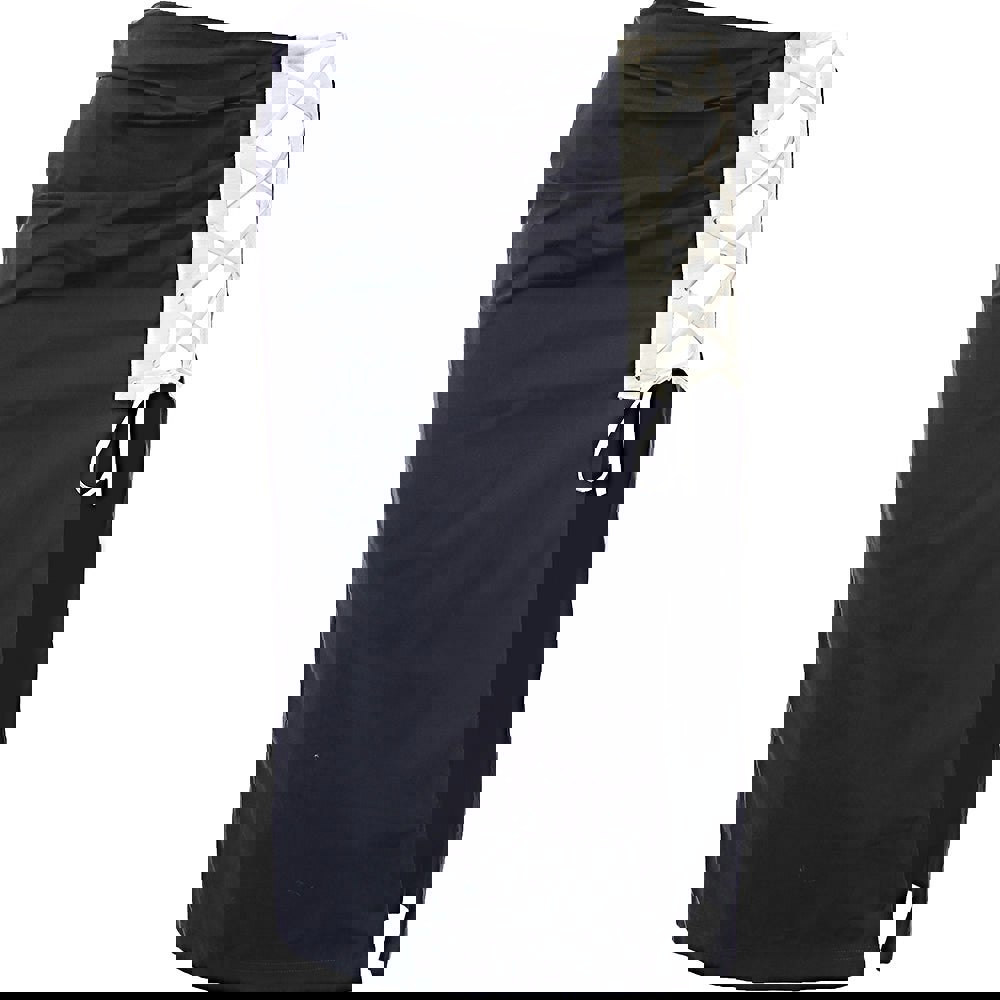 Dries Van Noten Womens Siamo Cotton Poplin A Line Midi Skirt W/ Contrast Laced Detail In Blue