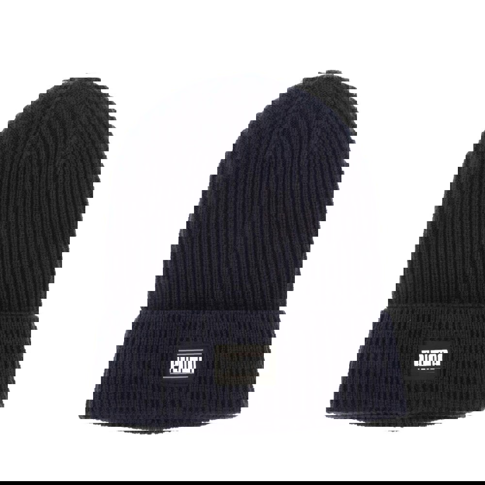 Puma Classic Ribbed Turned Up Cuff Beanie - Navy